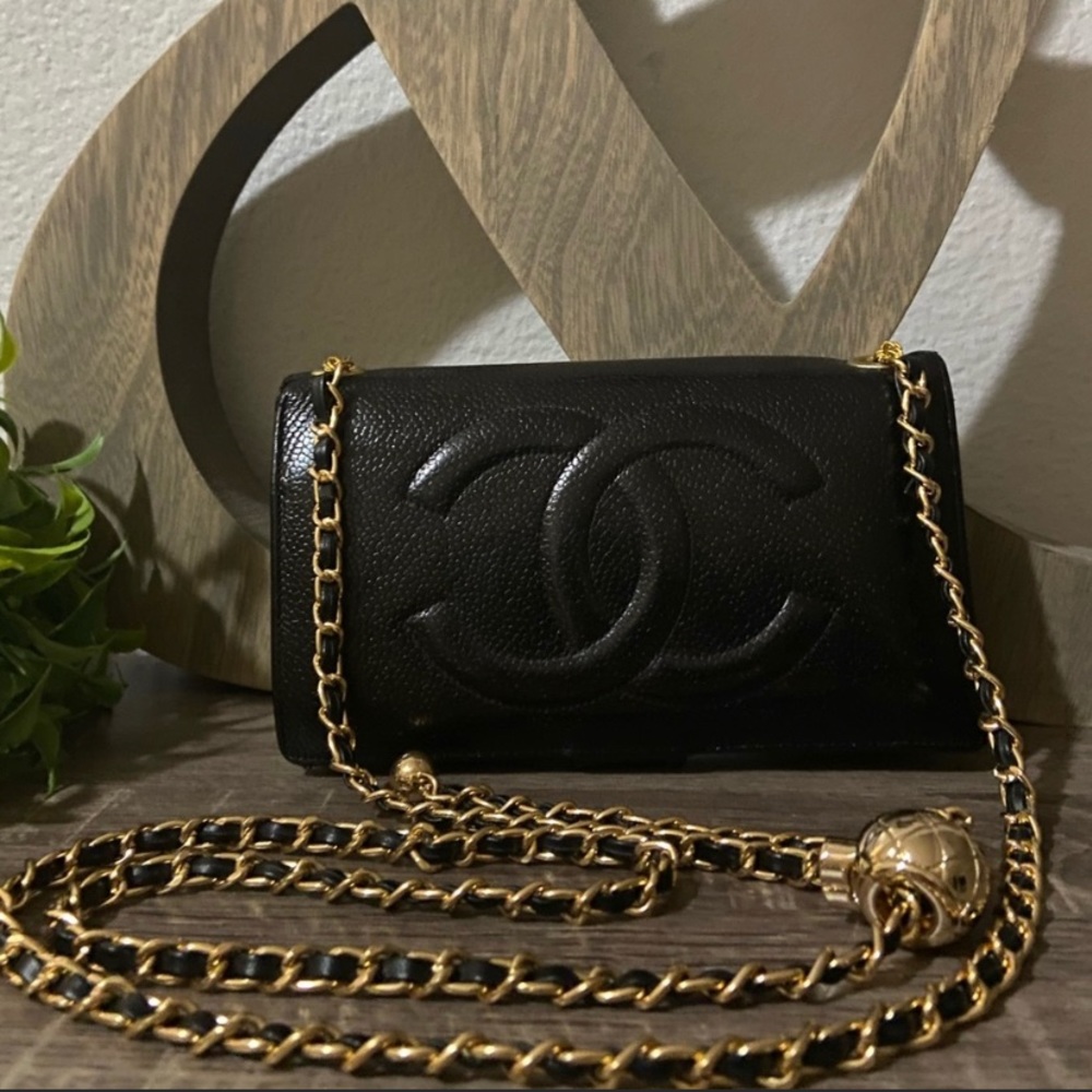 🖤⚜️Chanel Timeless Wallet Chain Crossbody Pearl Crush Style Adjustable
